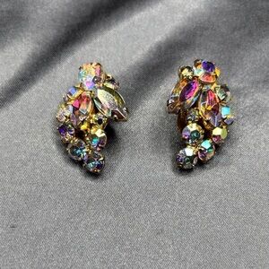 Elegant Gold and Multicolor Crystal Earrings